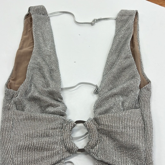 OUTCAST CASSIUS MINI DRESS SILVER NWT XS - Picture 10 of 11